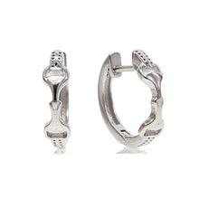 Load image into Gallery viewer, AWST Int'l Sterling Silver Snaffle Bit Hoop Earrings
