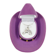 Load image into Gallery viewer, AWST Int'l Horse Head Pendant Necklace w/Cowboy Hat Gift Box
