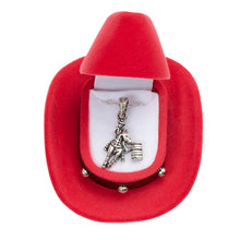 Load image into Gallery viewer, AWST Int'l Barrel Racer Necklace w/Colorful Cowboy Hat Gift Box
