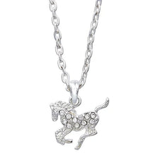 Load image into Gallery viewer, AWST Int'l Aqua Precious Pony Necklace w/Aqua Horse Head Gift Box
