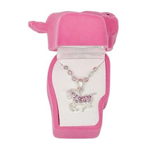 Load image into Gallery viewer, AWST Int'l Aqua Precious Pony Necklace w/Aqua Horse Head Gift Box
