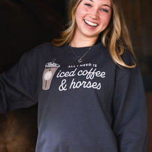 Load image into Gallery viewer, Dapplebay Iced Coffee &amp; Horses Sweatshirt
