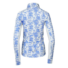 Load image into Gallery viewer, Dapplebay Equestrian Toile 1/4 Zip Light Riding Top - Long Sleeve-Blue/White
