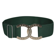 Load image into Gallery viewer, Dapplebay Horse Shoe Elastic Belt-Evergreen
