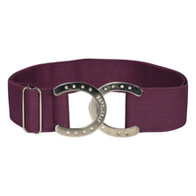 Load image into Gallery viewer, Dapplebay Horse Shoe Elastic Belt-Plum
