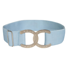 Load image into Gallery viewer, Dapplebay Horse Shoe Elastic Belt-Light Blue
