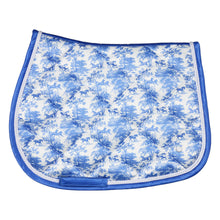 Load image into Gallery viewer, Dapplebay Equestrian Toile Pony Saddle Pad-Blue/White
