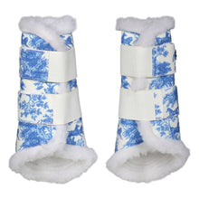 Load image into Gallery viewer, Dapplebay Equestrian Toile Brush Boots-Blue/White
