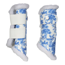 Load image into Gallery viewer, Dapplebay Equestrian Toile Brush Boots-Blue/White
