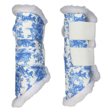 Load image into Gallery viewer, Dapplebay Equestrian Toile Brush Boots-Blue/White
