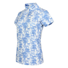 Load image into Gallery viewer, Dapplebay Equestrian Toile 1/4 Zip Light Riding Top - Short Sleeve-Blue/White
