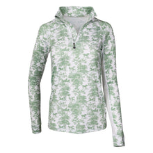 Load image into Gallery viewer, Dapplebay Equestrian Toile 1/4 Zip Light Riding Top - Long Sleeve-Green/White
