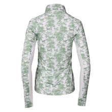 Load image into Gallery viewer, Dapplebay Equestrian Toile 1/4 Zip Light Riding Top - Long Sleeve-Green/White
