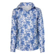 Load image into Gallery viewer, Dapplebay Equestrian Toile Button Down Western Shirt-Blue/White
