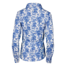 Load image into Gallery viewer, Dapplebay Equestrian Toile Button Down Western Shirt-Blue/White

