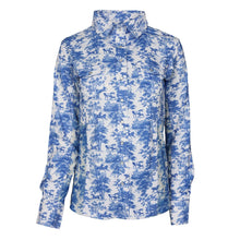 Load image into Gallery viewer, Dapplebay Equestrian Toile Button Down Western Shirt-Blue/White
