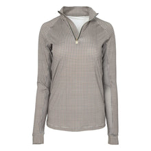 Load image into Gallery viewer, Dapplebay Bay Houndstooth 1/4 Zip Riding Top
