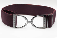 Load image into Gallery viewer, Bordeaux - 2" Gunmetal Stirrup Equestrian Elastic Belt
