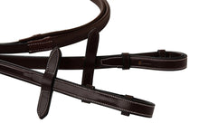 Load image into Gallery viewer, Huntley Equestrian Fancy Stitched Rubber Reins, 5/8" Inch Width
