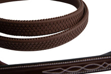 Load image into Gallery viewer, Huntley Equestrian Fancy Stitched Rubber Reins, 5/8" Inch Width

