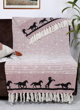 Load image into Gallery viewer, AWST Int&#39;l Cotton Throw Horses
