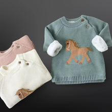 Load image into Gallery viewer, 🎁Equestrian Horse Knit Baby Sweater
