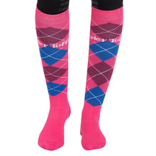 Load image into Gallery viewer, TuffRider Argyle Knee Hi Socks
