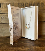Load image into Gallery viewer, Horseshoe with Boho flowers/Arabian horse lovers Necklace
