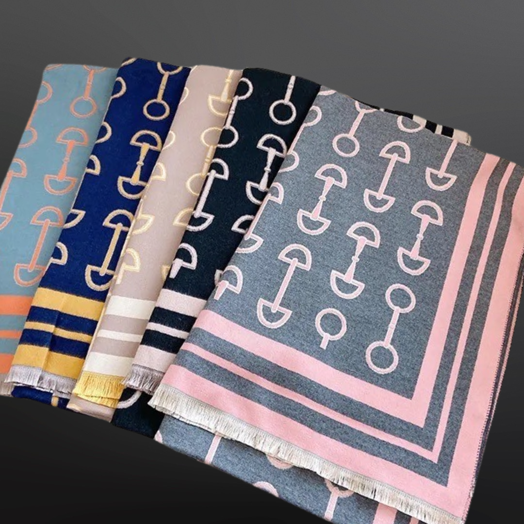 Equestrian Snaffle Bit Horse Design Winter Scarf Wrap