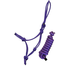 Load image into Gallery viewer, Rope Halter and Lead with Rope Nose: Brown/Silver
