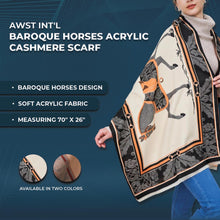 Load image into Gallery viewer, AWST Int'l Baroque Horses Acrylic Cashmere Scarf
