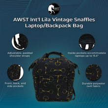 Load image into Gallery viewer, AWST Int'l Lila Vintage Snaffles Laptop/Backpack Bag

