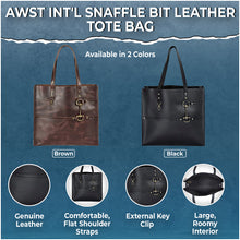 Load image into Gallery viewer, AWST Int'l Snaffle Bit Leather Tote Bag
