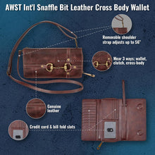 Load image into Gallery viewer, AWST Int'l Snaffle Bit Leather Cross Body Wallet
