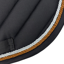 Load image into Gallery viewer, Black Cotton Oblique Euro Saddle Pad
