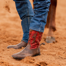 Load image into Gallery viewer, TuffRider Men's Mammoth Leather Distressed &amp; Embroidered Square Toe Western Boots
