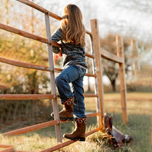 Load image into Gallery viewer, TuffRider Children Yosemite Barbed Wire Embroidered Round Toe Western Boots
