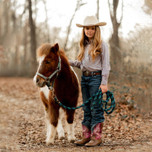 Load image into Gallery viewer, TuffRider Children Arches Flame Embroidered Pink Shaft Square Toe Western Boots
