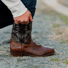 Load image into Gallery viewer, TuffRider Men's Grant Leather Printed Wide Square Toe Western Boots
