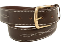 Load image into Gallery viewer, Huntley Fancy Stitched Ladies  1.5" Inch wide belt, Brown
