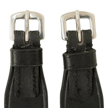 Load image into Gallery viewer, Huntley Equestrian Children's Black Leather Jodhpur Garter Straps
