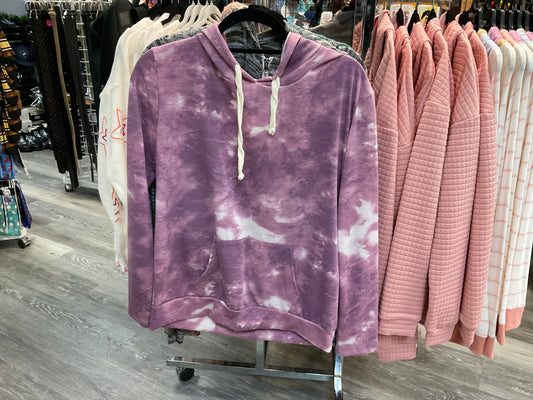 Tie Dye Hoodie Pullover Purple