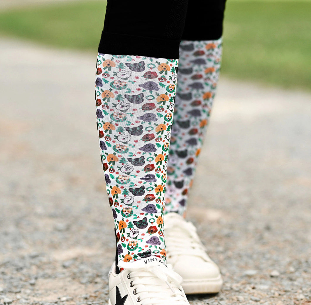 Dreamers&Schemers Youth Socks “Deck the Paws”