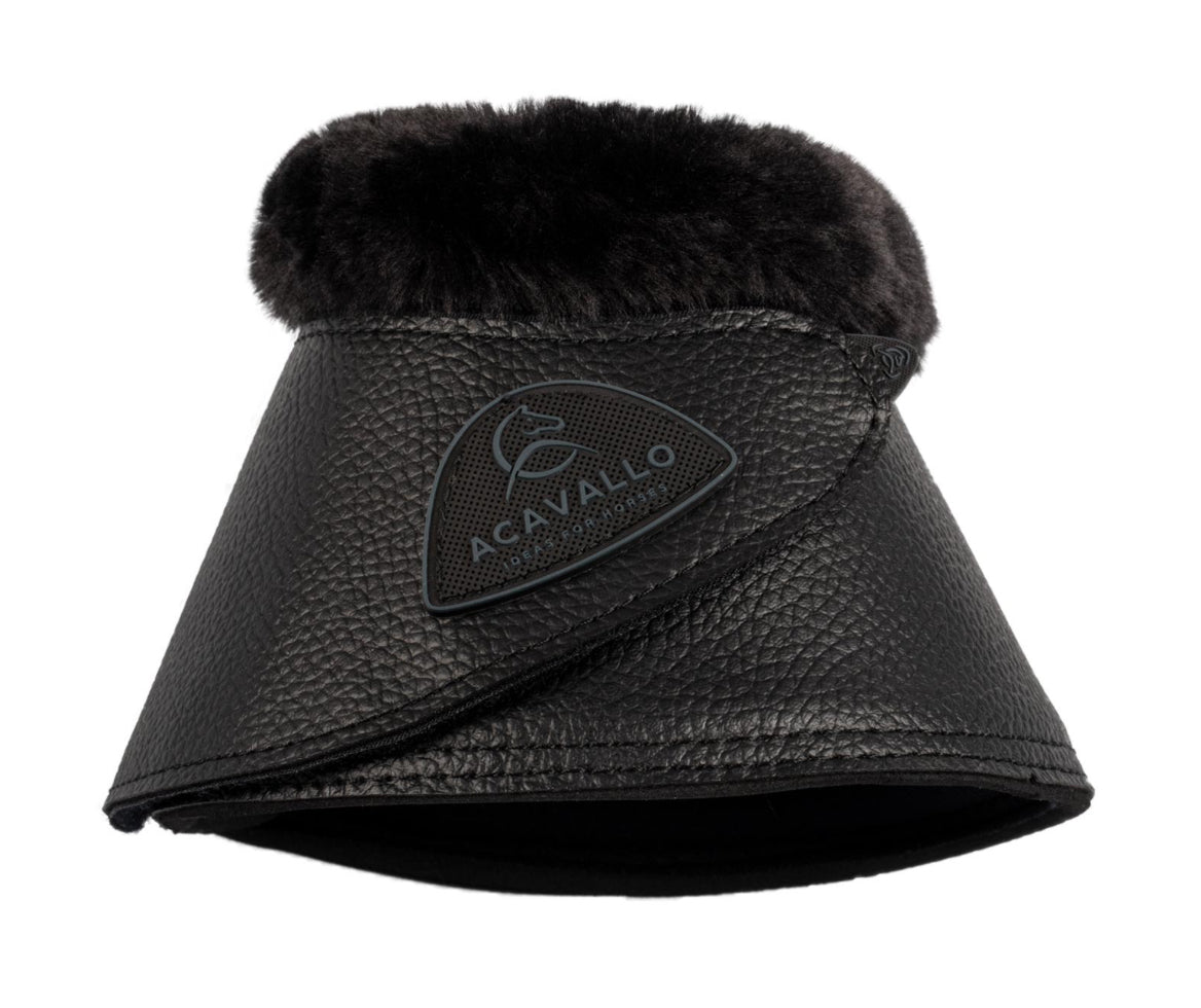 Acavallo Fur Leather Bell Boots Black