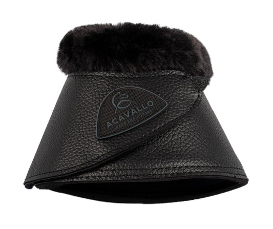 Acavallo Fur Leather Bell Boots Black