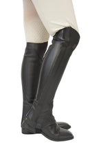 Load image into Gallery viewer, Grand Prix LC Italian Full Leather Half Chaps, Black
