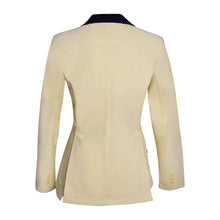 Load image into Gallery viewer, Grand Prix Ladies EQJ 3 Button Show Coat, Butter with Navy Collar
