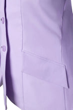 Load image into Gallery viewer, Grand Prix Ladies EQJ 3 Button Show Coat, Lilac with Chocolate Collar
