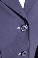 Load image into Gallery viewer, Grand Prix Ladies EQJ 3 Button Show Coat, Navy with Cadet Blue Collar
