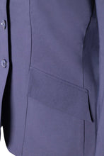 Load image into Gallery viewer, Grand Prix Ladies EQJ 3 Button Show Coat, Navy with Cadet Blue Collar
